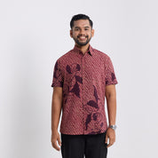 Men's Batik Shirt - Copper Blooming Lace