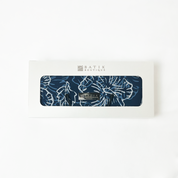 Batik Roll-Up Travel Pouch - Navy Hibiscus