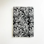 Batik-Inspired Notebook & Pen - Black Floret close up photo 