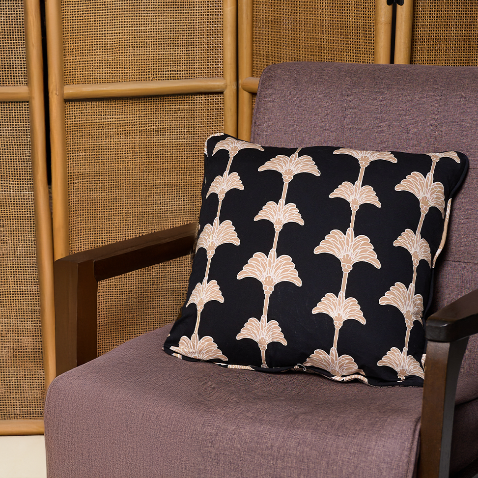 Batik Pillow Cover (Square) - Black Coconut
