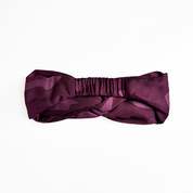 Plum Rimba Batik Headband back view – elastic handmade batik headband