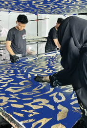 Men's Cuban Batik Shirt - Blue Rimba