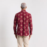 back view of ruby songket 