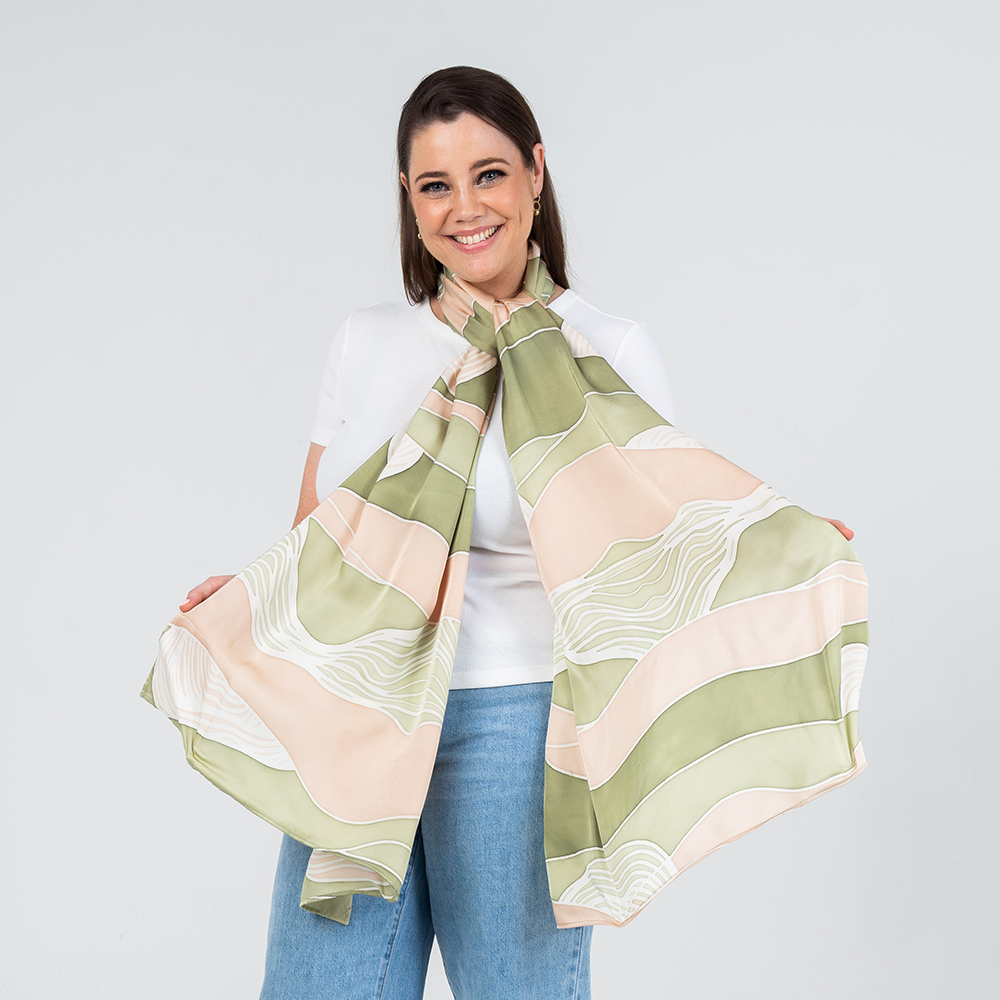 Batik Scarf (Silk Cotton) - Moss Bukit