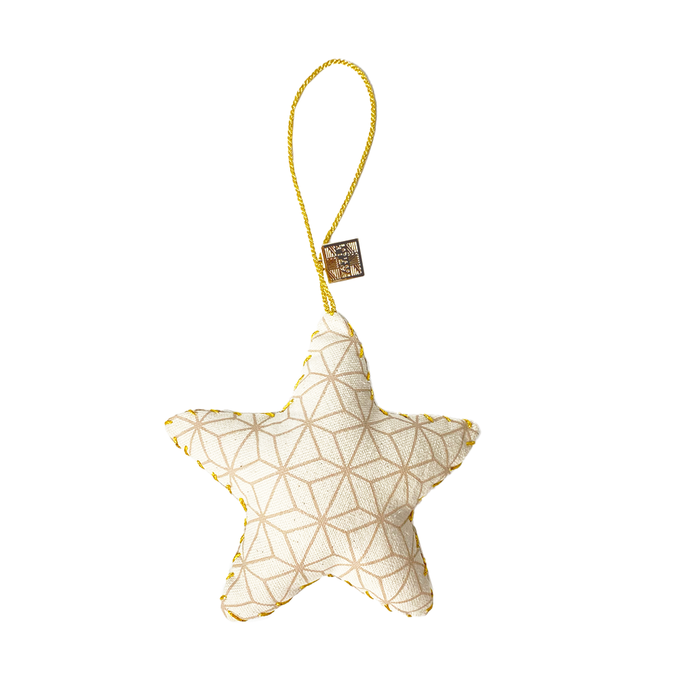 Star Ornament (Reversible) - Tan Nautical Fern - Batik Boutique