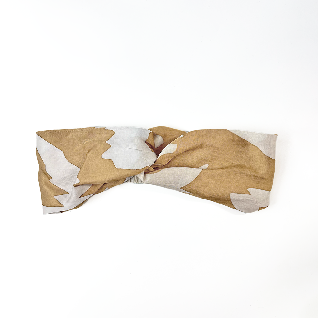 Front view of Tan Rimba Batik Headband – handcrafted batik hair accessory