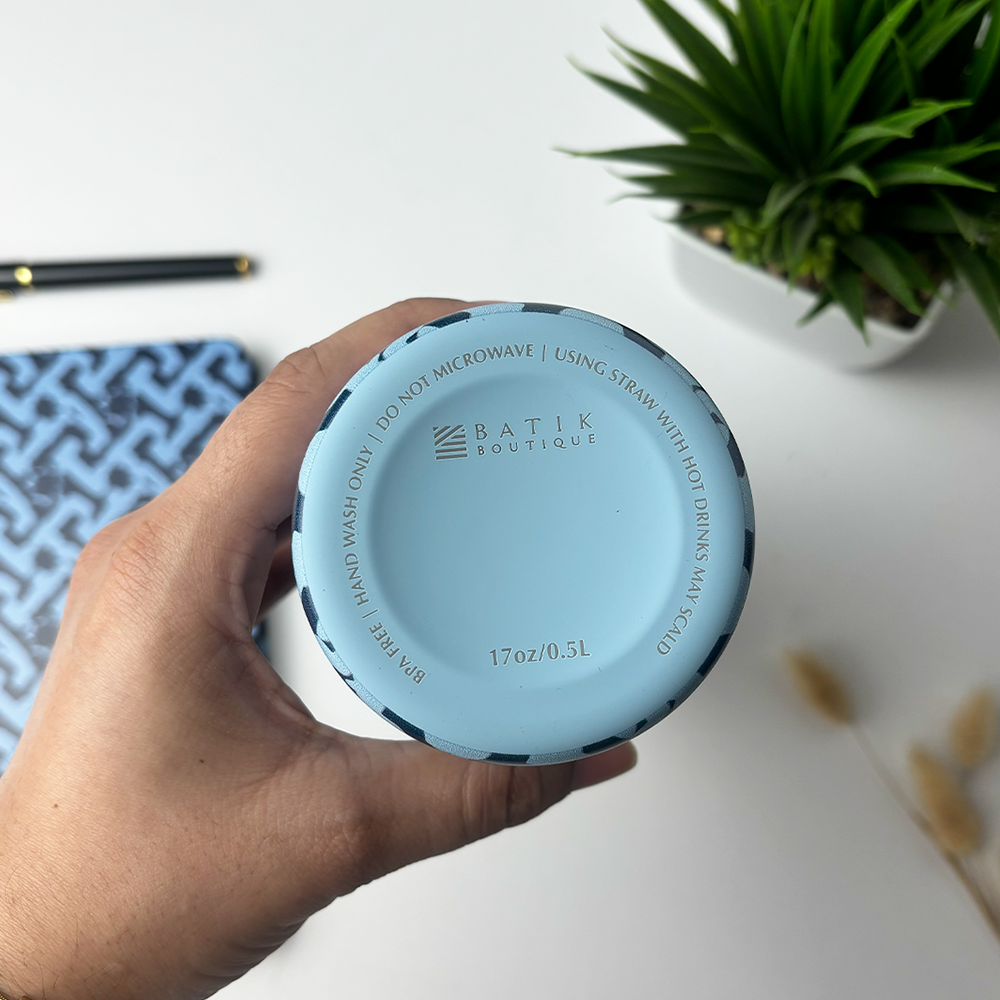 bottom of the stainless steel batik boutique bottle 