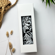 Stainless Steel Tumbler in Black Floret  in its packaging 