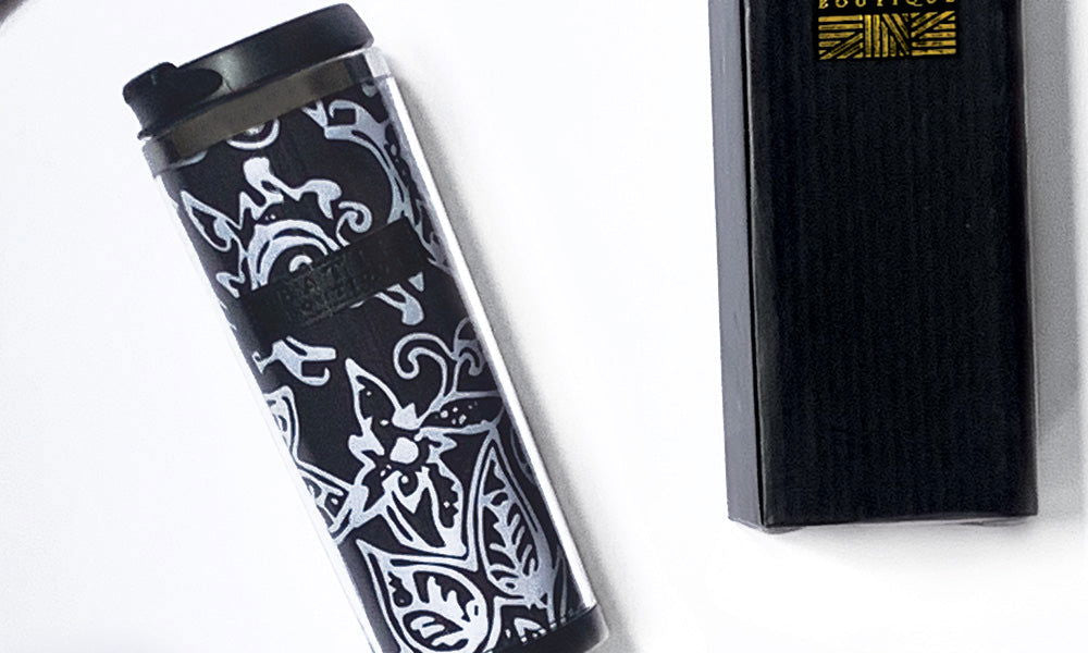 Tumbler - Black Floret - Batik Boutique