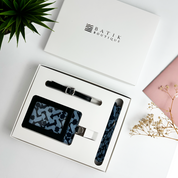 Batik Lanyard and Luggage Tag - Midnight Arabesque