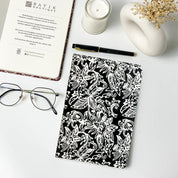 Batik-Inspired Notebook & Pen - Black Floret