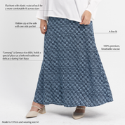 Batik Skirt - Navy Lemang