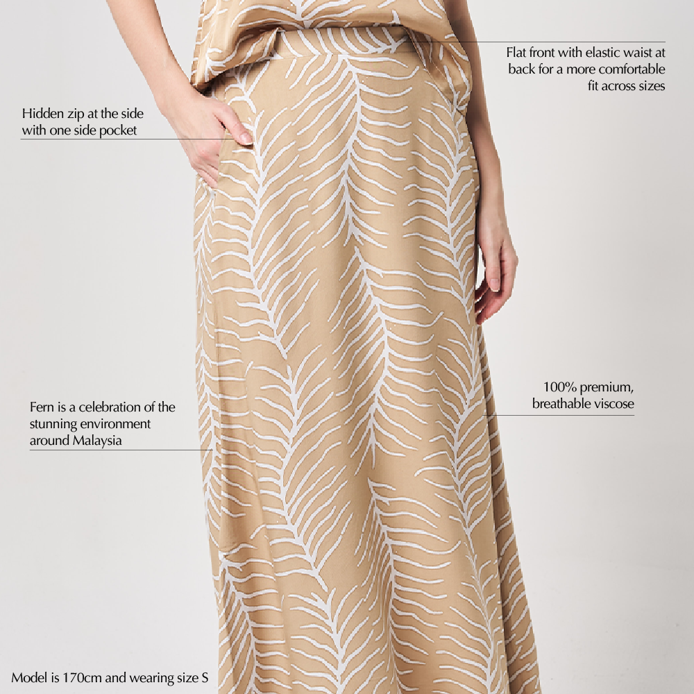 Batik Skirt - Latte Fern