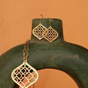 woven leaves hook drop earrings 