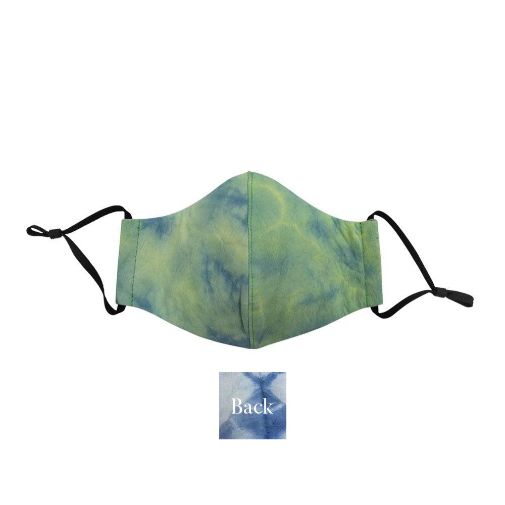 BatikRoundedMask_GreenBlueShibori_Front