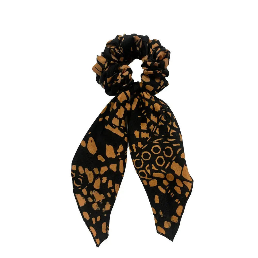 Batik Scrunchies - Black Leopard Batik Boutique
