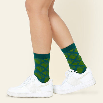 Batik-Inspired Unisex Socks - Green Nasi Lemak
