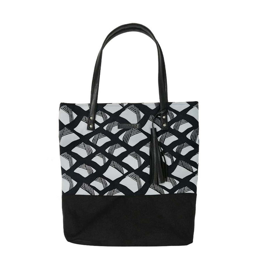 Batik Tote Bag (Canvas base) - Black Nasi Lemak Batik Boutique