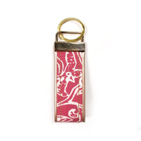 a photo of batik key fob in Pink Floret print