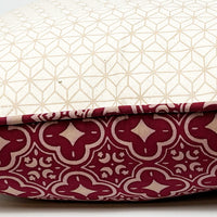 A close up photo side of pillow cover in crimson celestial