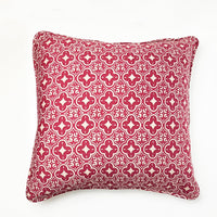 A whitebox photo of pillow cover in crimson celestial showing front side of it