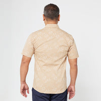 Men's Batik Shirt - Latte Seeds