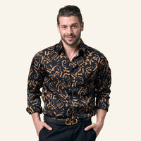 (Defective) Men's Batik Shirt - Long Sleeve