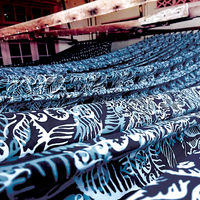 blue nautical fern fabric hanging to dry  in the traditional method