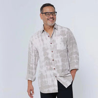 Men's Long-Sleeved Shibori Shirt - Mangosteen Batik Boutique